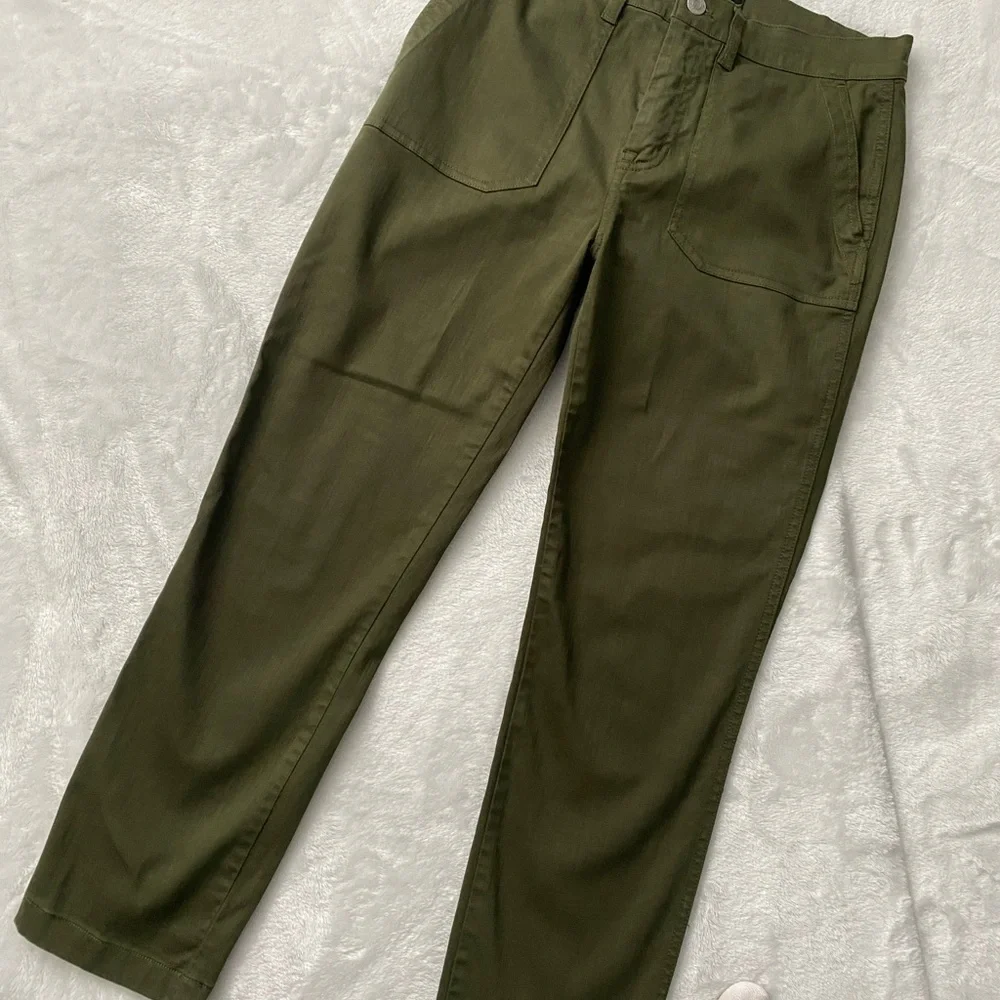 J.Crew Vintage Straight Cargo Utility Pants in Olive Green - Size 28